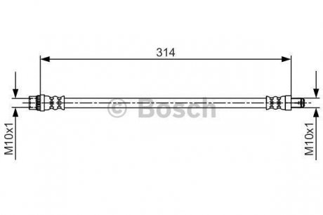 Тормозной шланг RENAULT Logan / Sandero передняя сторона 1,6 10 - BOSCH 1987481718 (фото 1)
