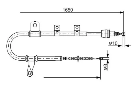 Тормозной трос 1650mm HYUNDAI Matrix задняя левая сторона 01 -10 BOSCH 1987482074