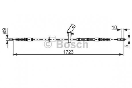 Трос ручника AUDI 80 левая сторона 1.6-2.8 90 -95 BOSCH 1987482268 (фото 1)