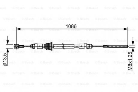 Трос, стояночная тормозная система BOSCH 1987482547
