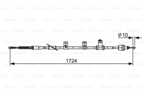 Тормозной трос HYUNDAI / KIS ix35 / Sportage задняя правая сторона BOSCH 1987482619 (фото 1)