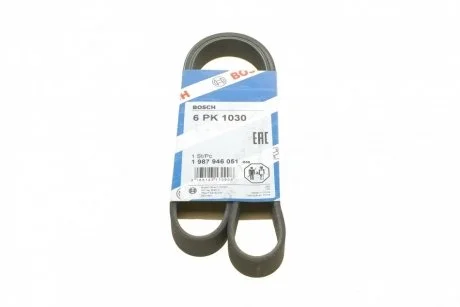 Ремень приводной поликлиновый 6PK1030 BOSCH 1987946051