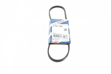 Ремень приводной поликлиновый 3PK740 BOSCH 1987947572