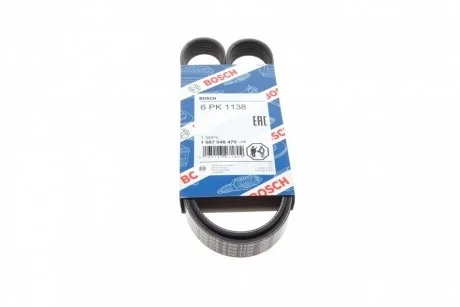 Ремень приводной поликлиновый 6PK1138 BOSCH 1987948479