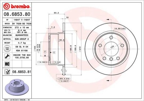 Гальмівний диск BREMBO 08.6853.81