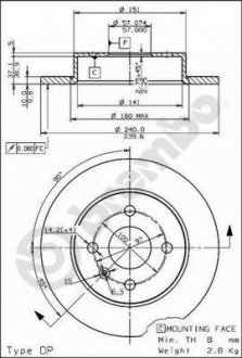 Гальмівний диск BREMBO 08.7626.75 (фото 1)