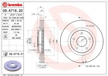 Тормозной диск BREMBO 09.A716.20