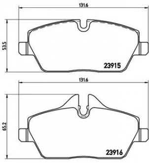Тормозные колодки дисковые, к-кт. BREMBO P06 034