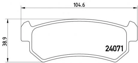 Тормозные колодки дисковые, к-кт. BREMBO P10 001