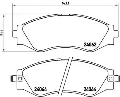 Фото 1 - гальмівні колодки дискові BREMBO P10 006 Гальмівні колодки дискові BREMBO P10 006 (фото 1)