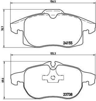 Тормозные колодки дисковые, к-кт. BREMBO P10 011