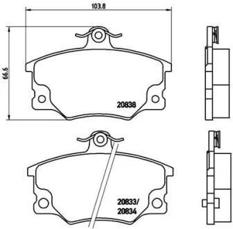Тормозные колодки дисковые, к-кт. BREMBO P23 017