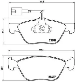Тормозные колодки дисковые, к-кт. BREMBO P23 077