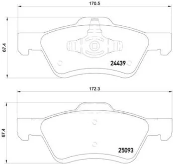 Тормозные колодки дисковые, к-кт. BREMBO P24 159
