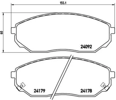 Комплект тормозных колодок с 4 шт. дисков BREMBO P30019