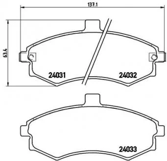 Тормозные колодки дисковые, к-кт. BREMBO P30 020