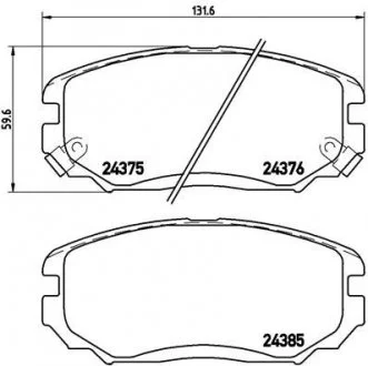 Тормозные колодки дисковые, к-кт. BREMBO P30 038