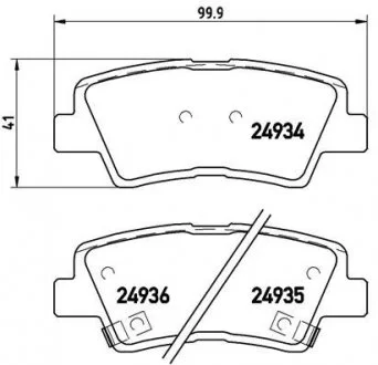 Тормозные колодки дисковые, к-кт. BREMBO P30 047