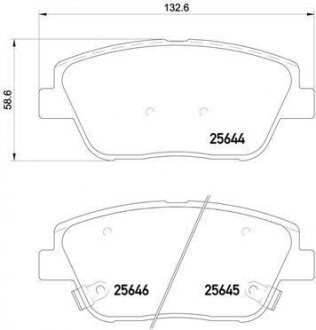 Тормозные колодки дисковые, к-кт. BREMBO P30 066 (фото 1)