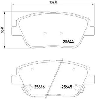 Тормозные колодки дисковые, к-кт. BREMBO P30 066