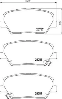 Гальмівні колодки дискові, к-кт. BREMBO P30 070