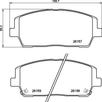 Фото 1 - комплект гальмівних колодок BREMBO P30116 Комплект гальмівних колодок BREMBO P30116 (фото 1)