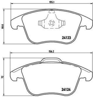 Тормозные колодки дисковые, к-кт. BREMBO P44 020