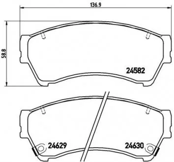 Тормозные колодки дисковые, к-кт. BREMBO P49 039