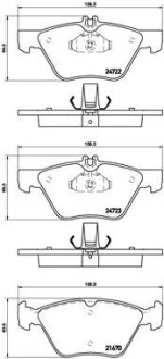 Тормозные колодки дисковые, к-кт. BREMBO P50 075