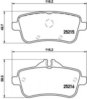 Тормозные колодки дисковые, к-кт. BREMBO P50 100