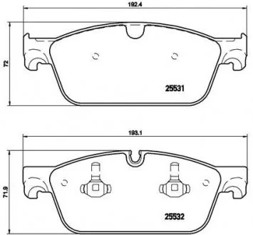 Тормозные колодки дисковые, к-кт. BREMBO P50 102