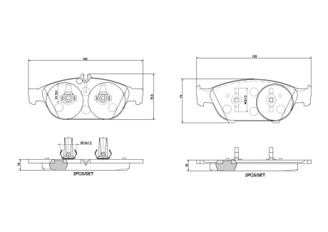 Гальмівні колодки дискові BREMBO P50 106 (фото 1)