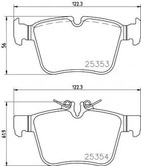 Тормозные колодки дисковые, к-кт. BREMBO P50 122