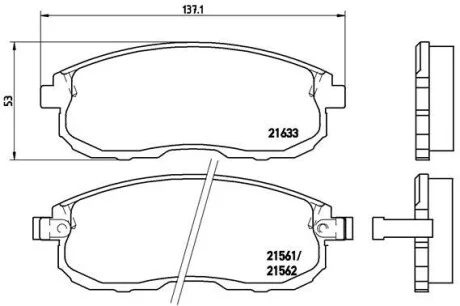 Комплект гальмівних колодок із 4 шт. дисків BREMBO P56021