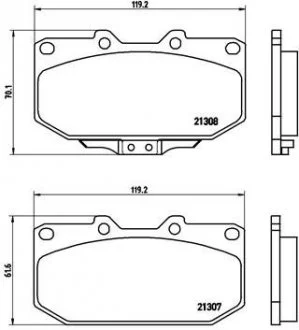 Тормозные колодки дисковые, к-кт. BREMBO P56 025