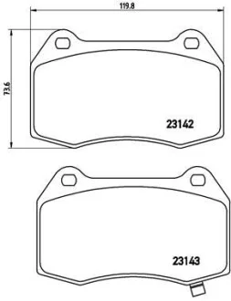 Тормозные колодки дисковые, к-кт. BREMBO P56 047
