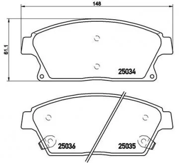 Тормозные колодки дисковые, к-кт. BREMBO P59 077