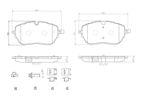 Гальмівні колодки дискові BREMBO P61 128