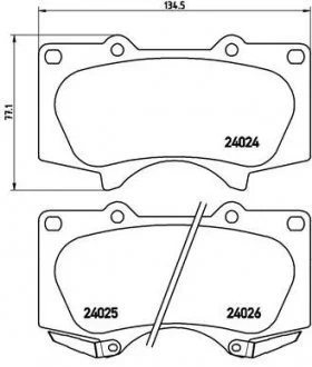 Тормозные колодки дисковые, к-кт. BREMBO P83 102