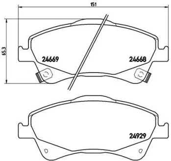 Комплект тормозных колодок с 4 шт. дисков BREMBO P83109