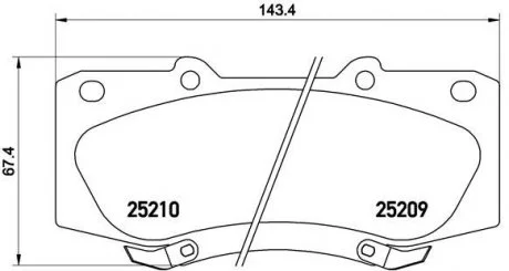 Комплект тормозных колодок с 4 шт. дисков BREMBO P83140