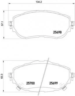 Тормозные колодки дисковые, к-кт. BREMBO P83 150 (фото 1)