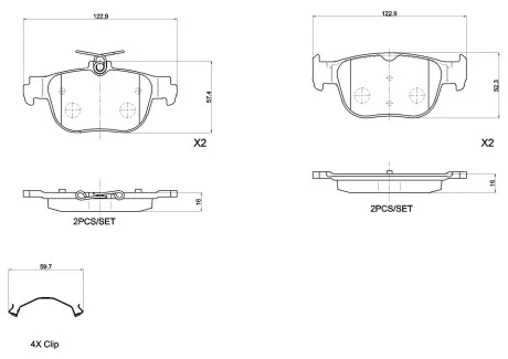 Гальмівні колодки дискові BREMBO P85 189