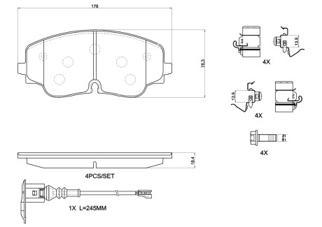 Гальмівні колодки дискові BREMBO P85 193 (фото 1)