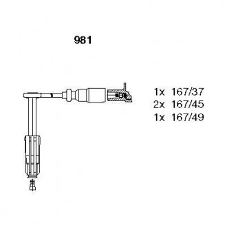Комплект проводов MERCEDES W202 1,8-2,0 93-00 BREMI 981 (фото 1)