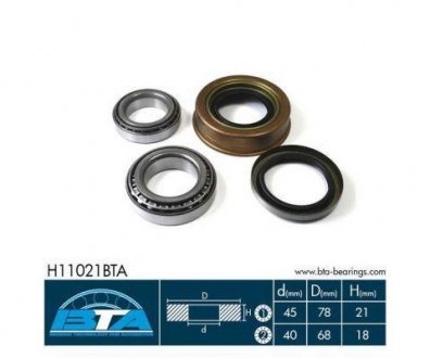 Подшипник ступицы колеса комплект BTA H11021BTA (фото 1)