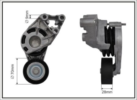 Натяжник паса поліклинового Skoda/VW/Audi 1.2 TDi, 1.4TDi CAFFARO 118087SP
