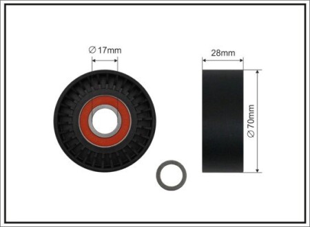 Ролик до планки Bmw E39 / E38 M62 3.5 / 4.0i 97- CAFFARO 11-95