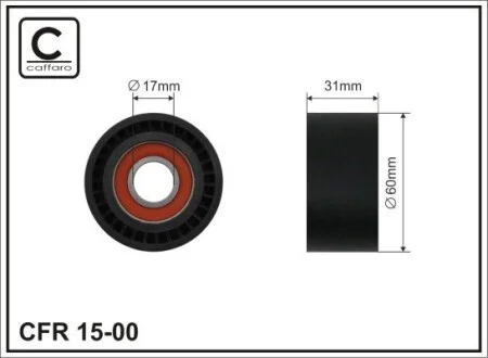 Ролик ременя генератора Opel / Renault1.8 / 1.9D / 2.0 / 2.2 / 2.5dCI 02- CAFFARO 15-00