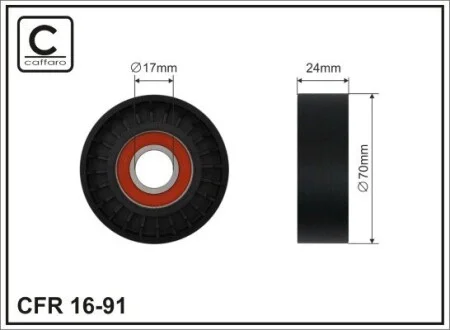 Ролик ремня генератора Audi A3 / Skoda / VW 1.9 / 2.0Tdi 03- CAFFARO 16-91